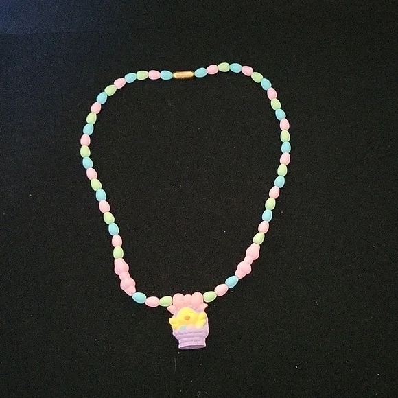 Avon Other - Vintage Pastel Beaded Kids Easter Necklace with Flower Pendant 1980s